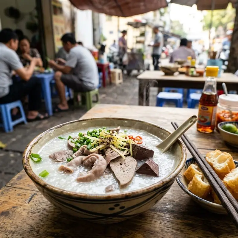 Mâm cơm Cháo lòng ấm bụng
