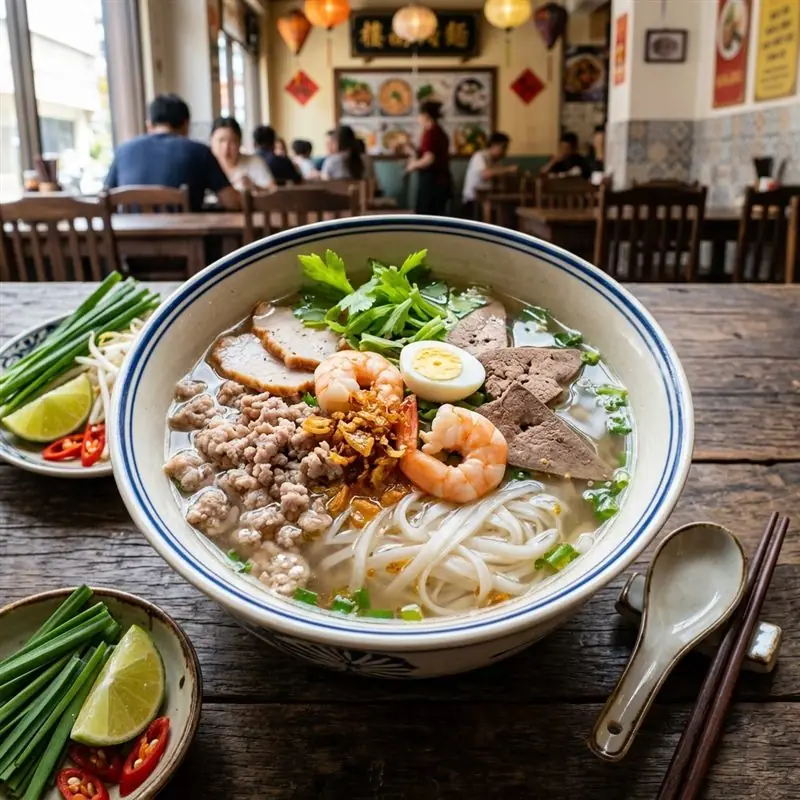 Mâm cơm Hủ tiếu Nam Vang