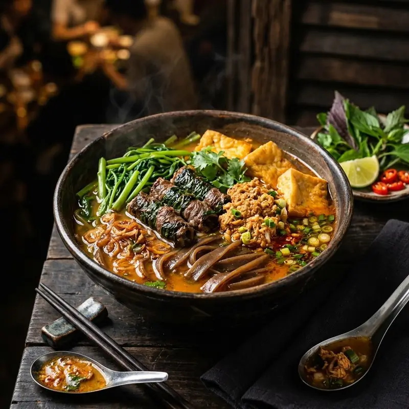 Mâm cơm Bánh đa cua