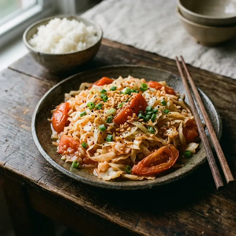 Bắp cải xào cà chua