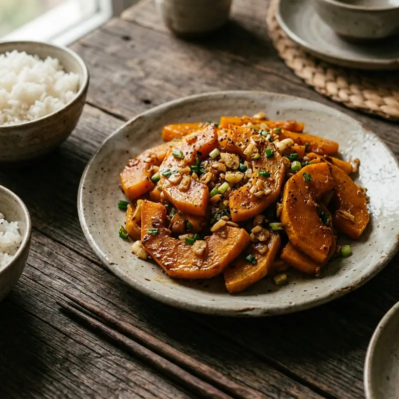 Bí đỏ xào tỏi