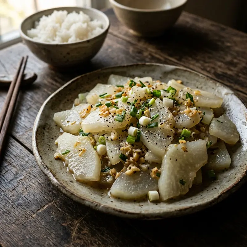 Bí xanh xào tỏi
