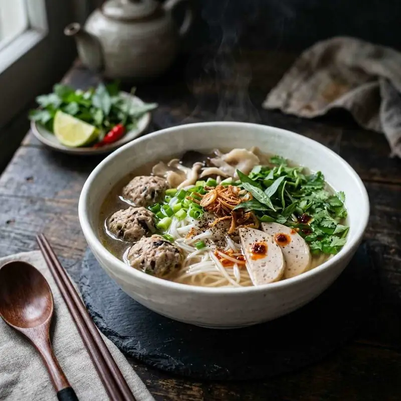 Mâm cơm Bún mọc