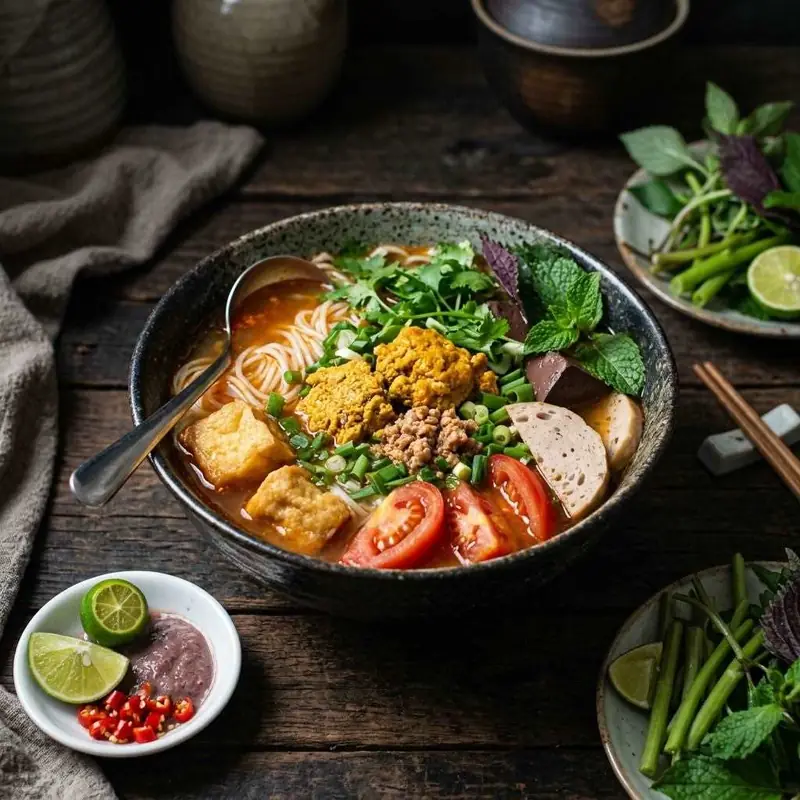 Mâm cơm Bún riêu cua