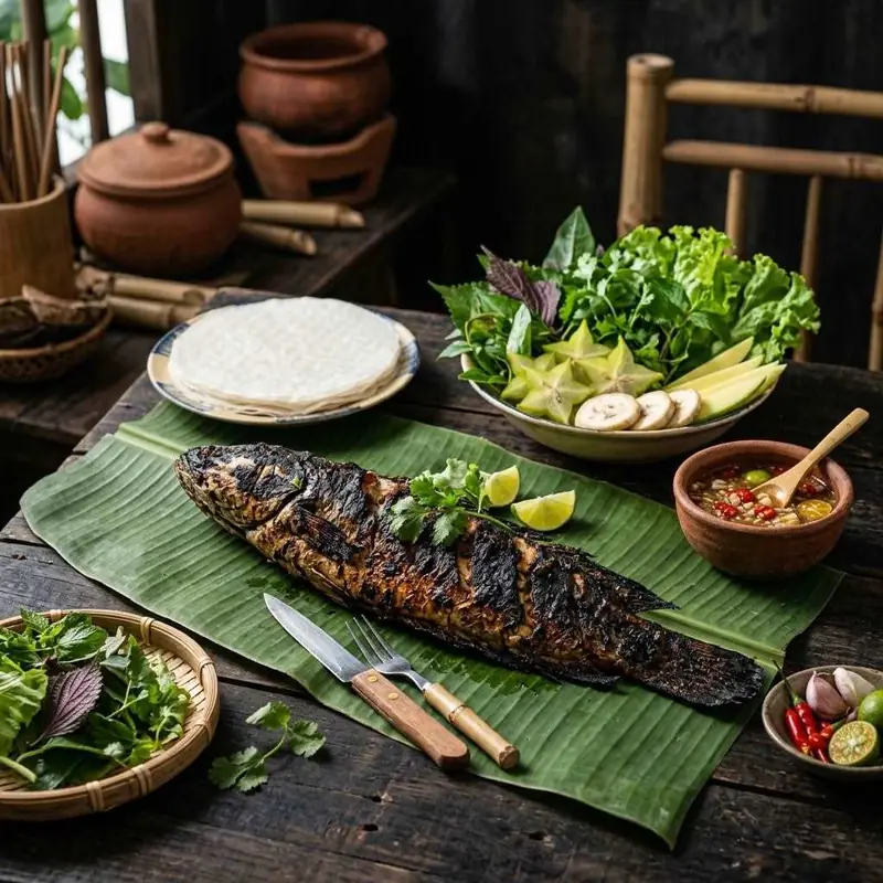 Cá lóc nướng trui