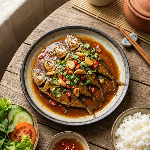 Cá nục rim tỏi ớt