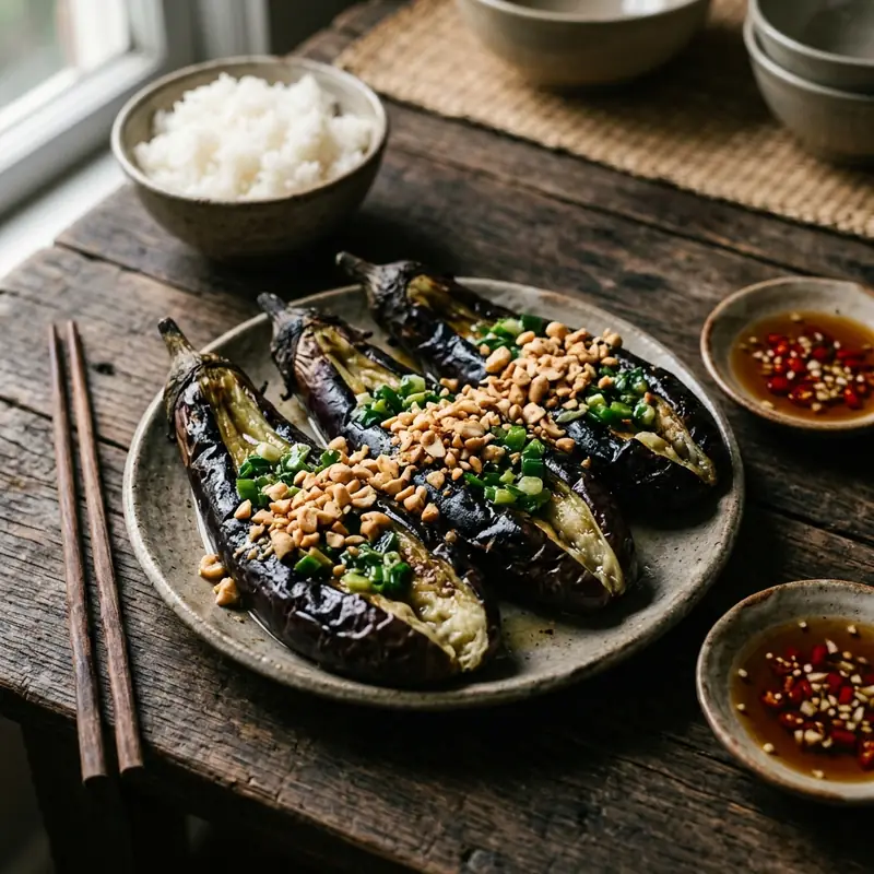 Cà tím nướng mỡ hành