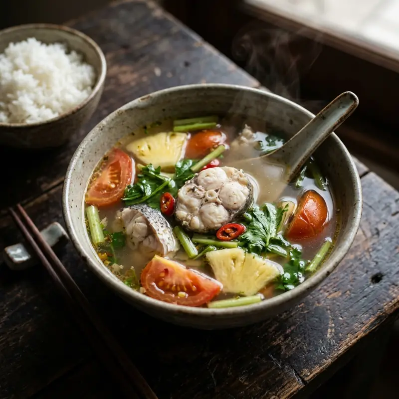 Canh cá nấu ngót
