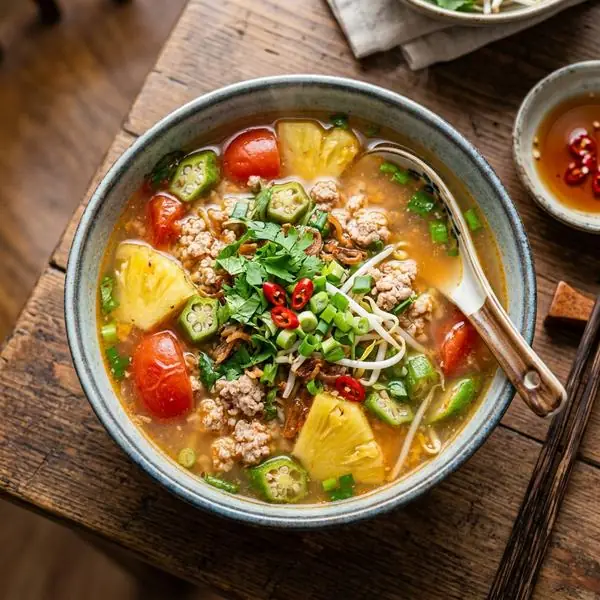 Canh chua thịt bằm