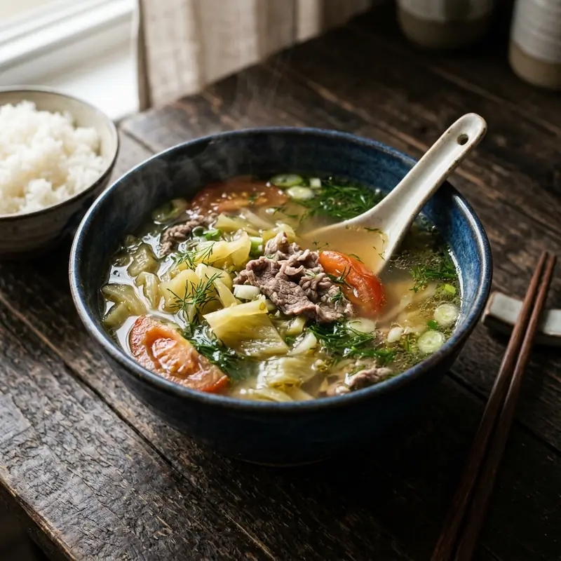 Canh dưa chua thịt bò