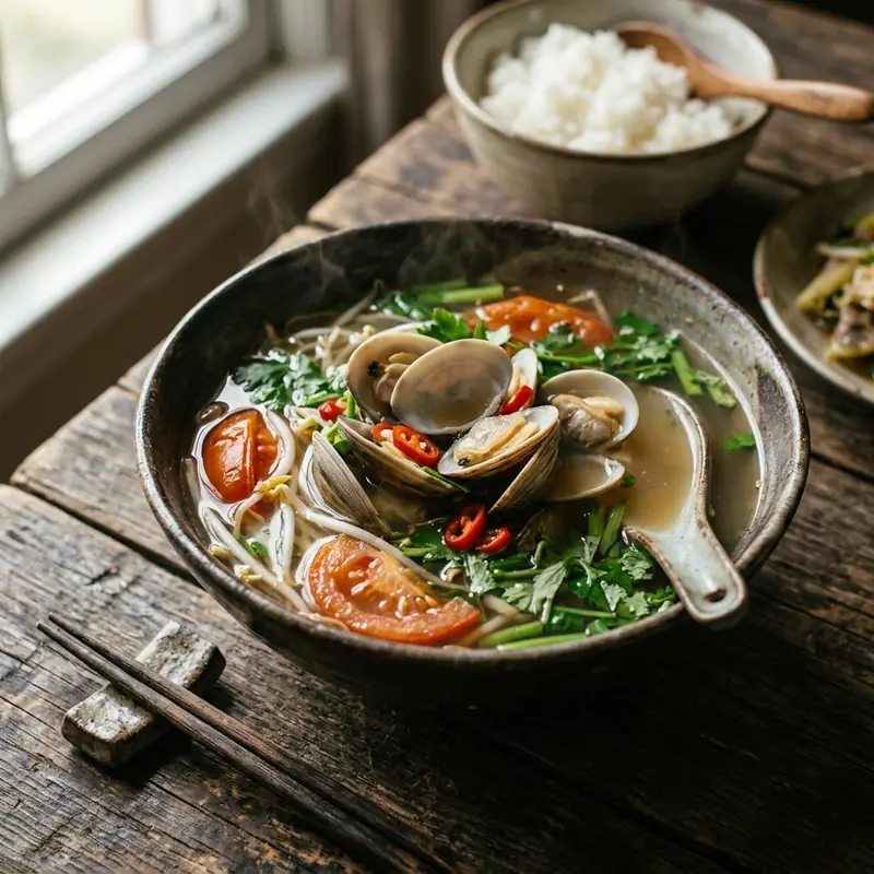 Canh nghêu nấu chua