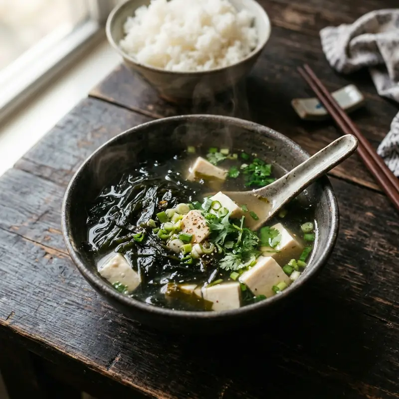 Canh rong biển đậu hũ