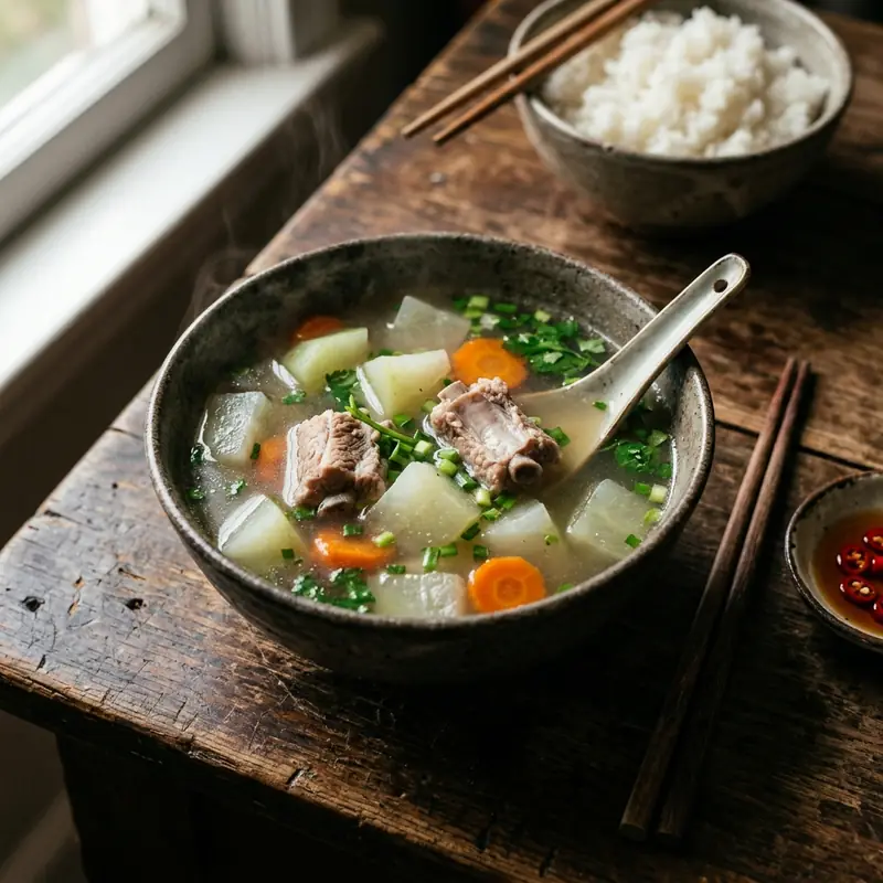 Canh su hào nấu xương