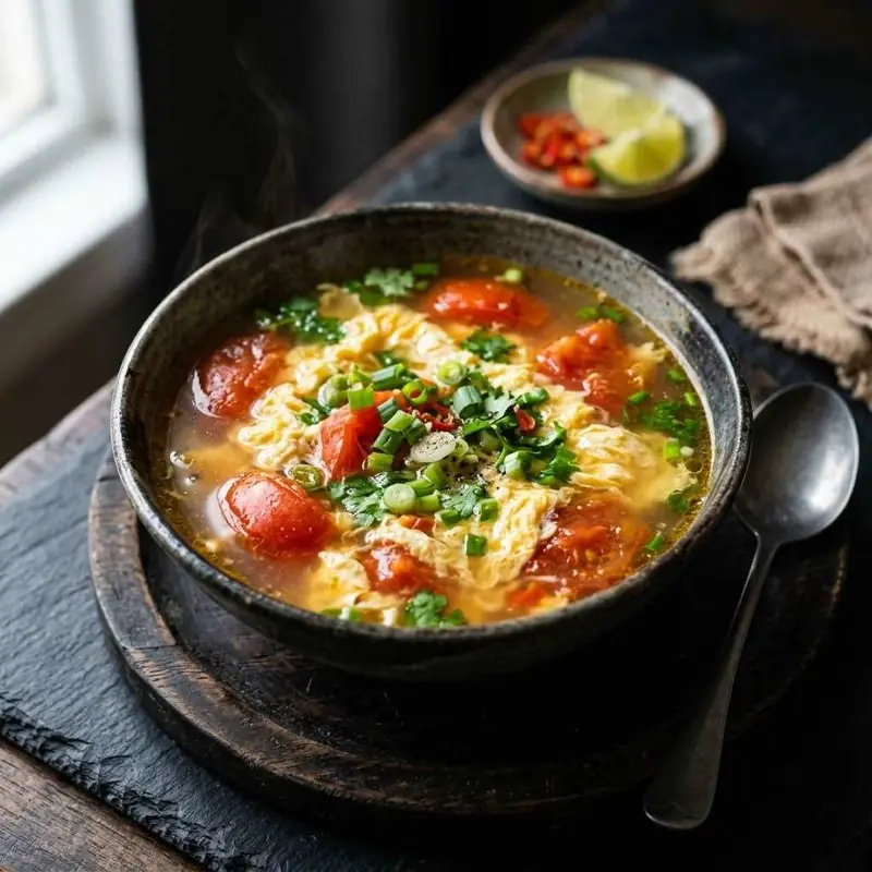 Canh trứng cà chua