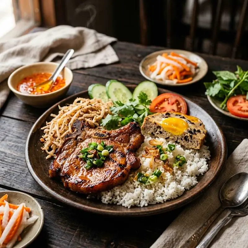 Mâm cơm Cơm tấm sườn