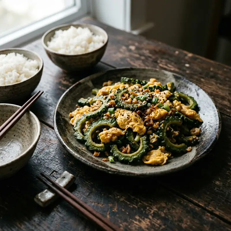 Khổ qua xào trứng