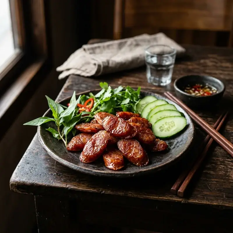 Lạp xưởng chiên