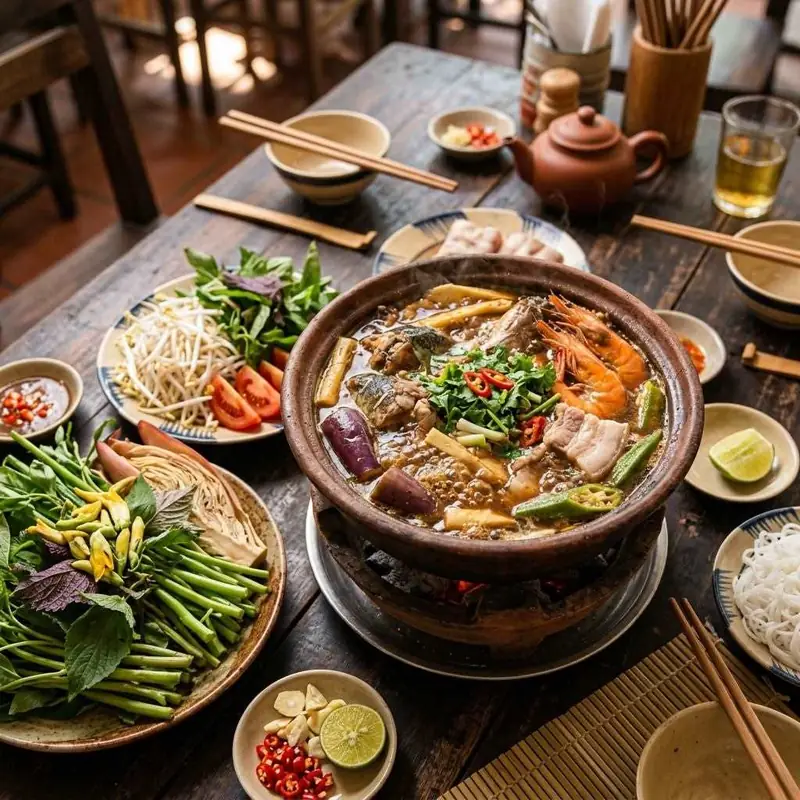 Mâm cơm Lẩu mắm