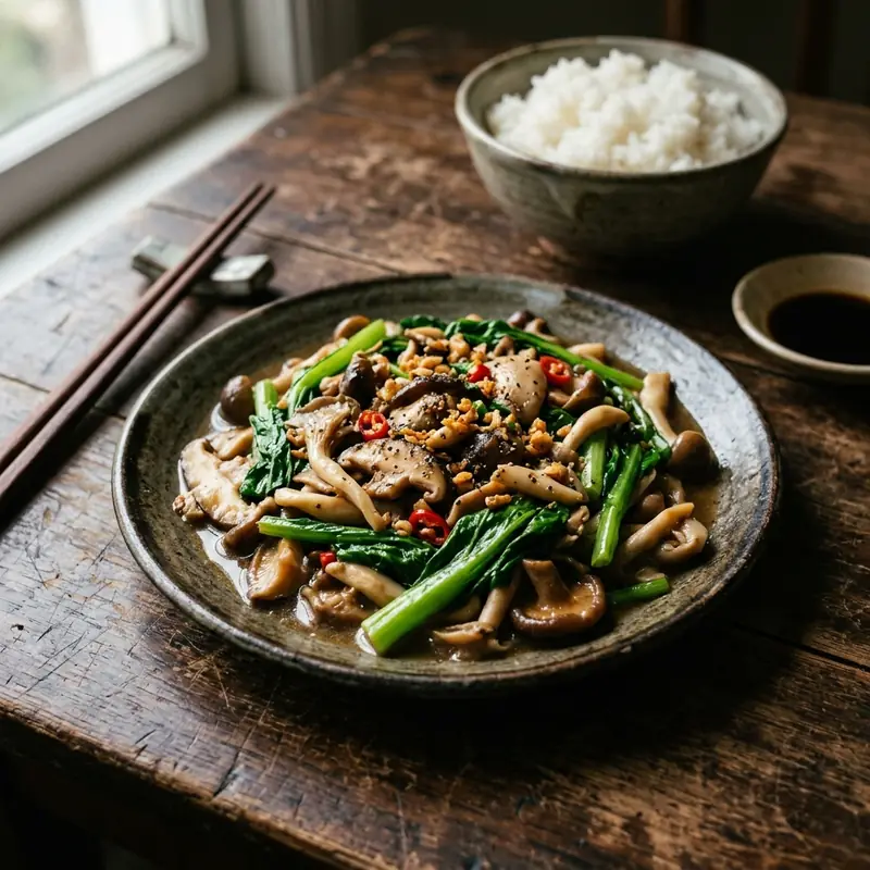 Nấm xào cải