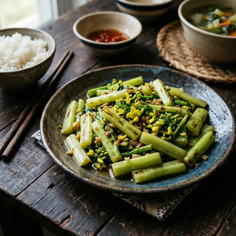 Ngồng cải xào