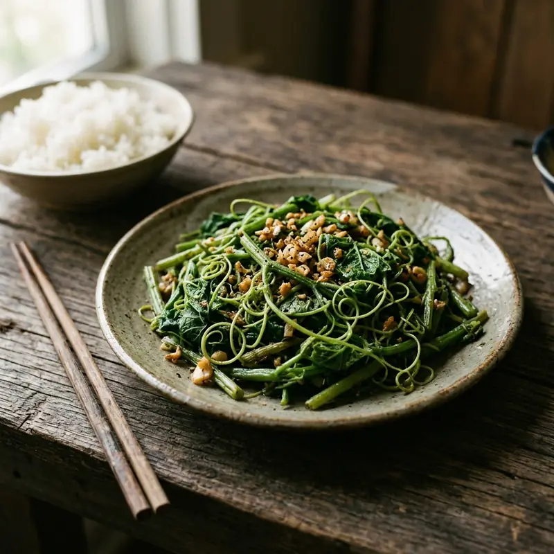 Rau bí xào tỏi