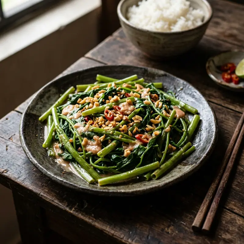 Rau muống xào chao