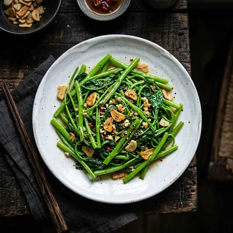 Rau muống xào tỏi