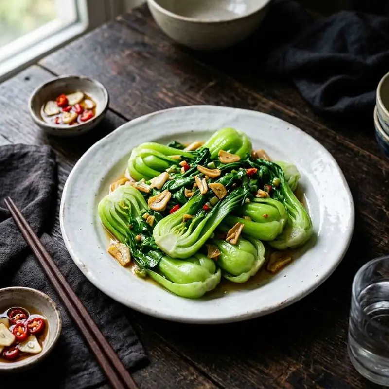 Rau cải xào tỏi