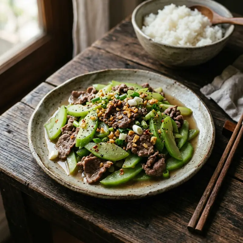 Su su xào thịt bò