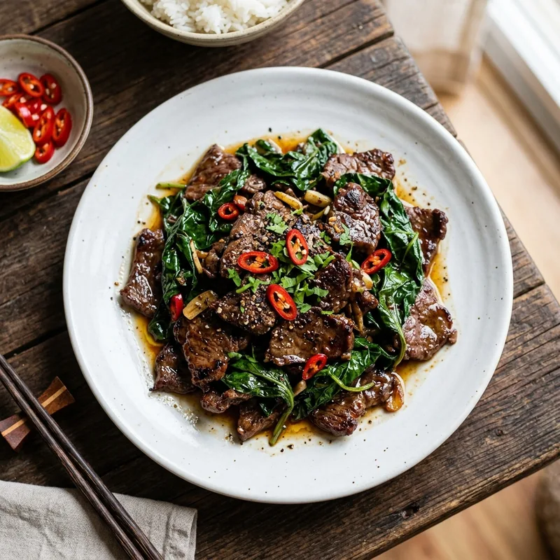 Thịt trâu xào lá lốt