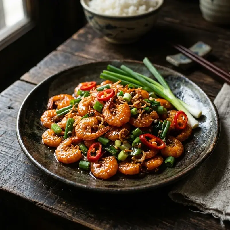 Tôm khô rim