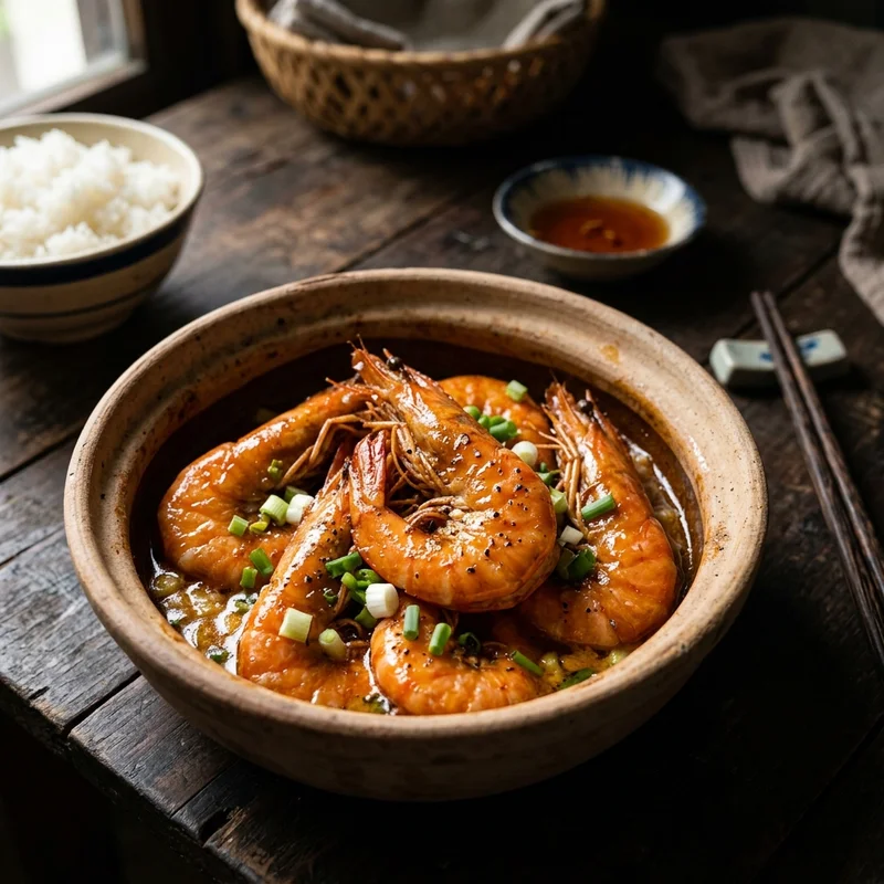 Mâm cơm Tôm kho tàu canh chua thịt bằm