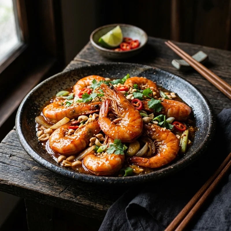 Mâm cơm Tôm rang me canh khoai tây cà rốt