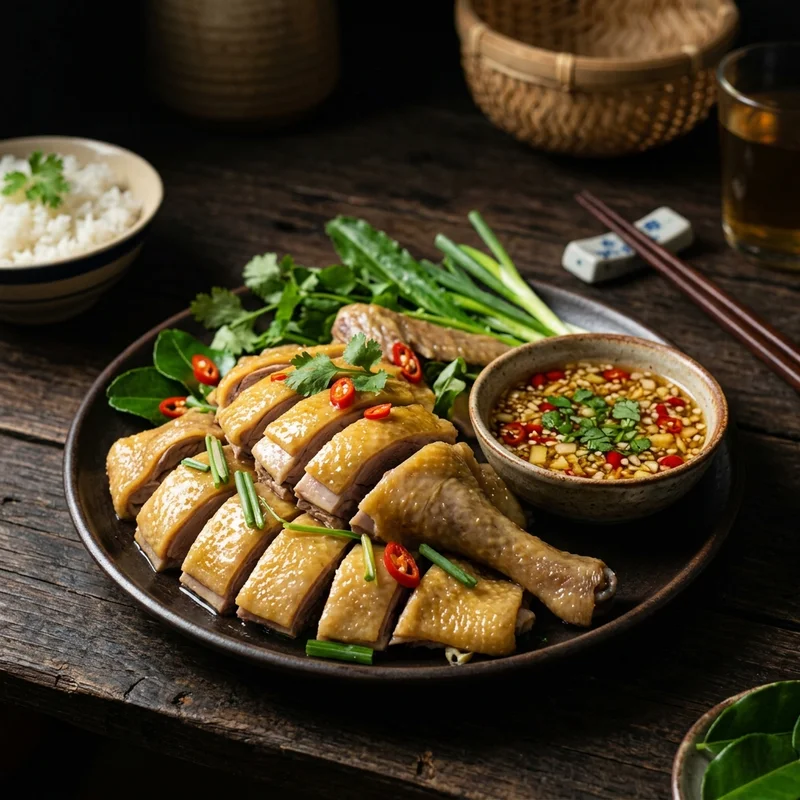 Mâm cơm Vịt luộc chấm mắm gừng canh rau dền